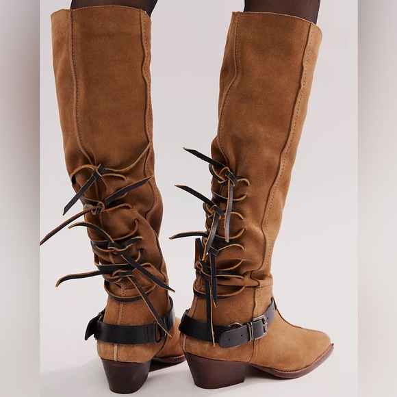 Brown Suede Knee-High Boots - Picture 2 of 7